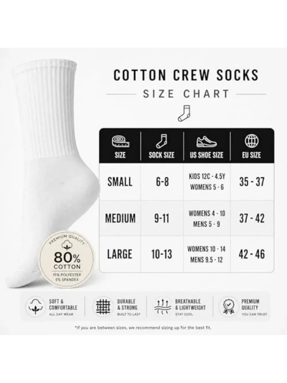 Cozy 72 Pairs Crew Socks for Men & Women | Unisex Cotton Athletic